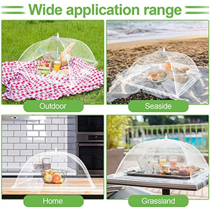 4 Pack Mesh Food Covers 17 inch, Large and Tall Food Covers, Pop-Up Mesh Food Covers Tent Umbrella for BBQs, Outdoors, Screen Tents, Parties Picnics, Fruit Cover - size: 4 Pack, 17 Inch