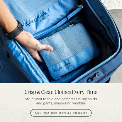 Eagle Creek Pack-It Reveal Garment Folder - Travel Garment Bag with Compression Wings to Maximize Luggage Space - Convenient Top Handle - Quick Drying Material - Blue Dawn - Medium - color: Blue Dawn