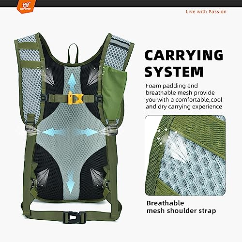 SKYSPER Small Hiking Backpack - 15L Travel Daypack Lightweight Bag Water Resistant Hiking Backpacks for Women Men - color: Lantc15-armygreen, size: Small