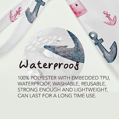 Fokongna Travel Makeup Bag - Wet Dry Bag for Swimsuit, Beach Pool Diapers, Dirty Yoga Gym Clothes - Zipper Pouch for Women, Sister, Friends - Ocean Sea Shells Beach Starfish - color: Anchor Watchtower