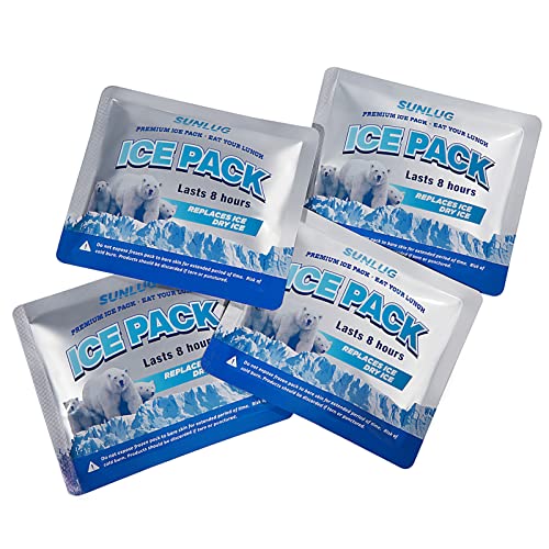 Cooler Ice Packs Reusable Ice Packs for Coolers Long Lasting Freezer Packs for Cooler Bag, Lunch Bags, Cooler Backpacks - color: 4 Pack - Lunch Box Ice Packs