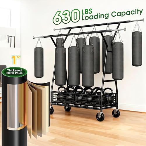 Raybee Heavy Duty Clothes Rack 630LBS, Double Rods Clothing Rack with Storage Basket, Portable Garment Rack for Heavy Clothes, Extendable & Adjustable, Bedroom, Closet, Commercial, Black - color: Black, style: Double Rods