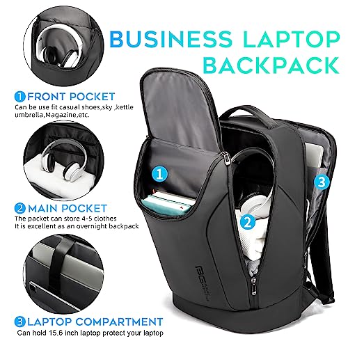 BANGE Business Smart Backpack Waterproof fit 15.6 Inch Laptop Backpack with USB Charging Port,Travel Durable Backpack, Black（no Usb）, L, Travel Backpacks - color: Black(no Charge Port)