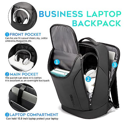 BANGE Business Smart Backpack Waterproof fit 15.6 Inch Laptop Backpack with USB Charging Port,Travel Durable Backpack, Black（no Usb）, L, Travel Backpacks - color: Black(no Charge Port)