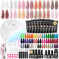 JEWHITENY 14 Colors Poly Gel Nail Kit 27 Colors Gel Nail Polish Kit With U V Light All In One Nail Art Starter Kit Suitable For All Seasons - color: A05