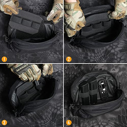 WYNEX Tactical Bag Insert Elastic Holder, Modular Elastic Loop Panel Hook and Loop Organizer Pouch Insert Attachment with Hook Backed Fastener for Backpack Accessories - color: Black