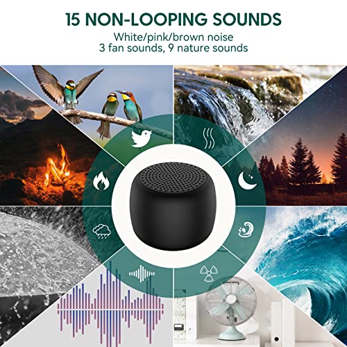 White Noise Machine Babelio Mini Sound Machine for Adults Kids Baby | 15 Non-looping Sounds | Timer | Easy to Pocket and Travel - Black (Pack of 2) - color: 2 Pack - Black, size: Pocket Mini