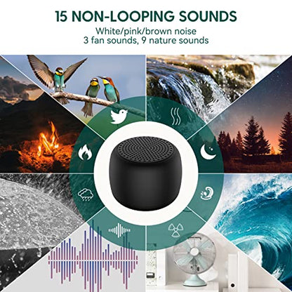 White Noise Machine Babelio Mini Sound Machine for Adults Kids Baby | 15 Non-looping Sounds | Timer | Easy to Pocket and Travel - Black (Pack of 2) - color: 2 Pack - Black, size: Pocket Mini
