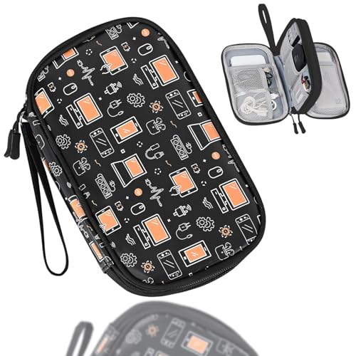 COSHAYSOO Electronics Travel Organizer Tech Bag Charging Cords Case USB Cable Phone Charger Accessory Car Pouch, Practical Trip Gifts for Women Beach Vacation Airplane Cruise Traveling Essentials - color: Black-Tech Accessories
