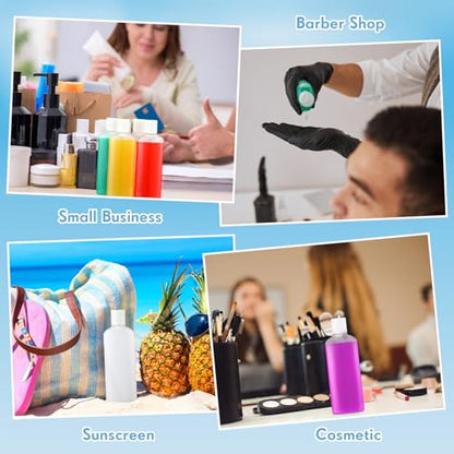 Domensi 24 Pcs Plastic Bottle Squeeze Containers with Disc Cap Travel Bottles Reusable Empty Toiletries Shampoo Containers Refillable Travel bottles for Shampoo Lotions (6.8oz,White) - color: White, size: 6.8oz