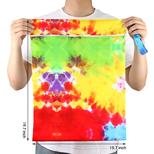 Shappy 2 Pack Large Travel Laundry Bags, Large Wet Dry Waterproof Dirty Clothes Bag for Suitcase, Swimsuit Beach Gym College Dorm Wet Bag(Tie Dye Style) - style: Tie Dye Style