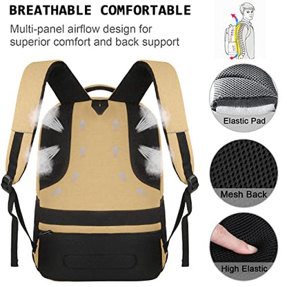 Volher Laptop Backpack,Business Travel Anti Theft Slim Durable Laptops Backpack,Water Resistant College Computer Bag for Women & Men Fits 15.6 Inch Laptop and Notebook-Khaki - color: Khaki, size: 15.6 Inch, style: Laptop