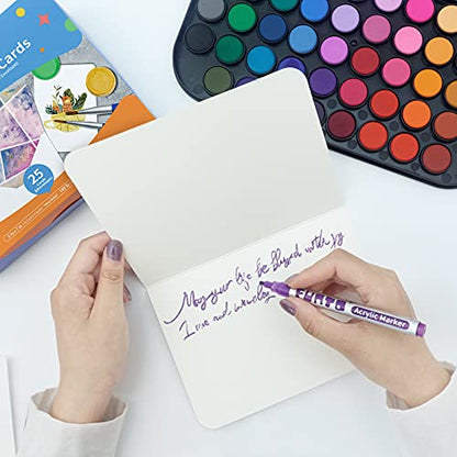 Funto Blank Watercolor Cards and Envelopes, 50 Cards, 5x7'', 140lb/300gsm, White, Acid-Free, Heavyweight Paper for All Occasions - style: 5x7 Cards and Envelopes