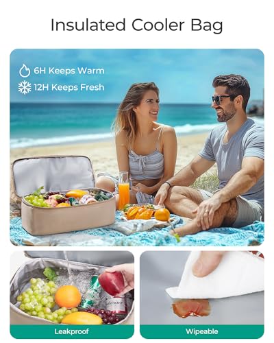 BAGSMART Beach Bag for Women, Mesh Tote Bags with Zipper, Sandproof Vacation Essentials with Cooler for Swim Cruise Pool - color: Navy
