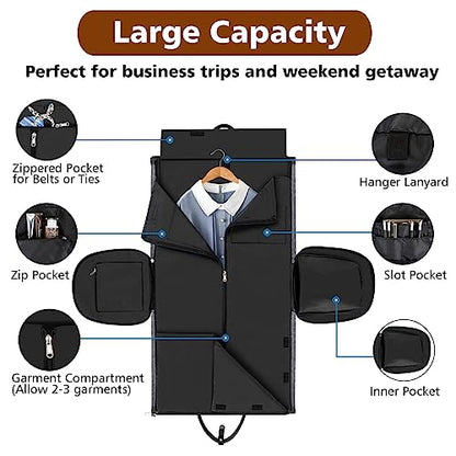 Convertible 2-in-1 Garment Bags for Travel, Carry On Garment Duffle Bag With Shoe Compartment Large Weekender Bag for Women Men Hanging Suitcase Suit Travel Duffel Overnight Bags 4pcs Set - color: D-Grey