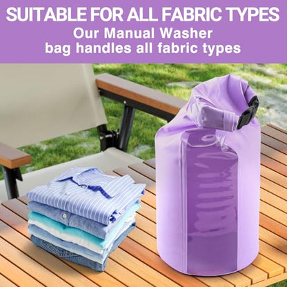 Travel Washing Machine & Retractable Clothesline - Hand Washing Machine & Portable Clothes Washer - Durable Travel Laundry Wash Bag & Camping Washing Machine - Portable Manual Clothes Washer - color: Lavander