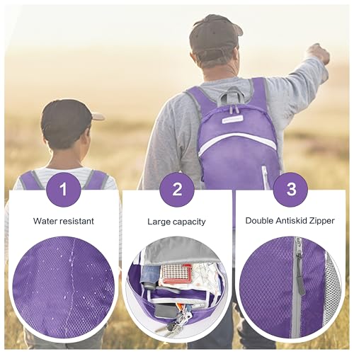 35L Foldable Waterproof Backpack For Outdoor Sports Travel Inside Wet Clothes Compartment Packable For Multiple - color: 1purple