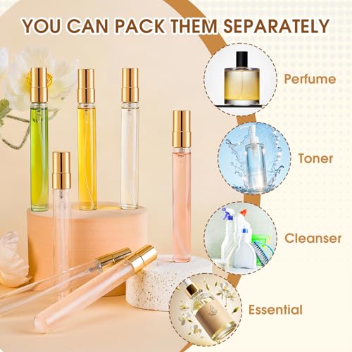 Mini Glass Spray Bottle 50pcs 10ml Clear Spray Bottle Empty, Fine Mist Refillable Mini Perfume Spray Bottle, Perfume Atomizer, Travel Spray Bottle For Hair, Small Empty Sample Containers Portable - size: Spray Bottle10ml-50P