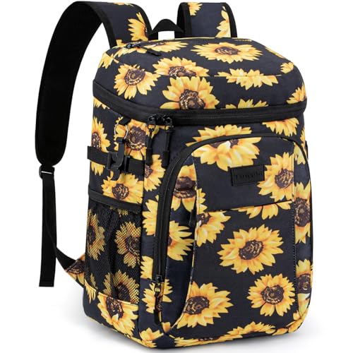 Tuwubi Cooler Backpack 35/42 Cans, Backpack Coolers Insulated Leak Proof for Men Women, Waterproof Soft Sided Lunch Camping Beach Travel Ice Chest Backpack Cooler Bag - color: Sunflower, size: Medium
