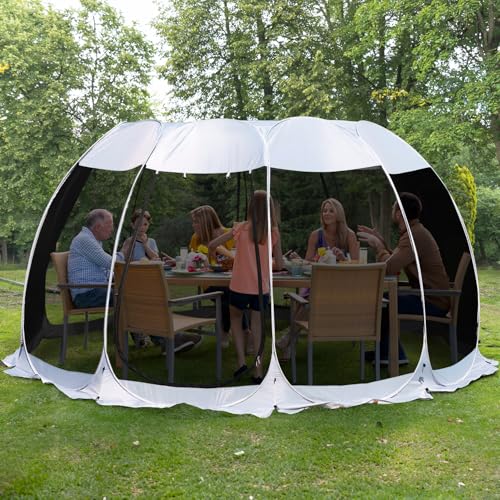 Alvantor Pop Up Screen House Tent, Instant Outdoor Gazebo with Mosquito Netting & UPF 50+ Sun Protection, Portable Canopy Shelter for Patio, Backyard, Camping (2-10 Person) - color: Gray, size: 15'x15'