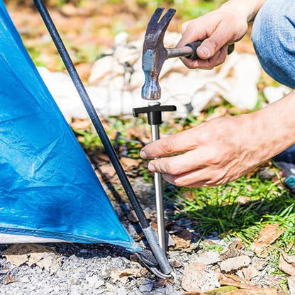Eurmax USA 10-Pack Secure Protection Galvanized Tent Stakes,Rust-Proof Steel Canopy Anchors for High Winds,Heavy Duty Commercial Ground Pegs for Camping,Pop Up Tents&Gazebos - Includes 4x10ft Ropes - color: Black, style: Stakes 10-pack