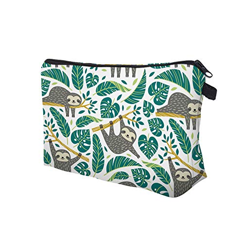 Deanfun Makeup Case Small, Cosmetic Zipper Bag Waterproof for Purse Mini, Women Cute Traveling Accessories Pouch for Ladies Thanksgiving Sloth D2-51476 - color: Sloth D2-51476