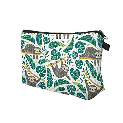 Deanfun Makeup Case Small, Cosmetic Zipper Bag Waterproof for Purse Mini, Women Cute Traveling Accessories Pouch for Ladies Thanksgiving Sloth D2-51476 - color: Sloth D2-51476