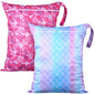 Shappy 2 Pack Large Travel Laundry Bags, Large Wet Dry Waterproof Dirty Clothes Bag for Suitcase, Swimsuit Beach Gym College Dorm Wet Bag(Mermaid Style) - style: Mermaid Style