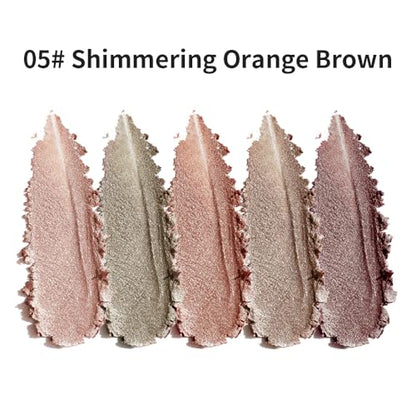 Glitter Shimmer Eyeshadow Palette – High Pigment Sparkly Metallic Eye Makeup Rose Quartz, Silver Champagne, Coral Pink, Taupe Gold & Plum Silver Shades, Long-Lasting Festival Party Eye Glitter Palette - color: C05