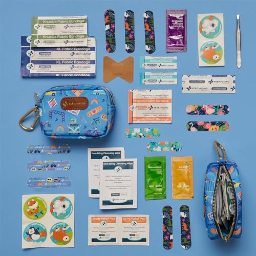 KeepGoing Small Travel First Aid Kit Kids – 60 Pc. Mini First Aid Kit for Purse, Diaper Bag, & Backpack with Latex-Free Bandages – 4 Oz., & 4.5 x 3.5 x 2 in, TSA-Approved - style: Signature