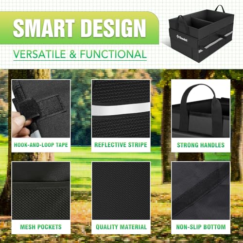 K KNODEL Car Trunk Organizer, Collapsible Car Trunk Storage Organizer, Car Organizer and Storage for SUV, Truck, Sedan (Small, Black) - color: Black, size: Small-No Lid