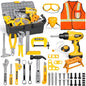 Zealous 48pcs Kids Tool Set with Tool Box & Electronic Toy Drill, Pretend Play Construction Kits for Kids Ages 3-5 Years Old, Toddler Boy Toys - style: C-Toy Tool Box