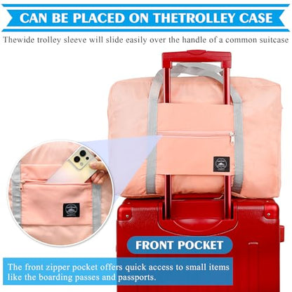 Travel Bag 36 Packes Carry on Luggage Foldable Duffel Bag Sports Gym Bag Weekender Overnight Bag Water Resistant Nylon Travel Duffel for Men Women - color: 12Black 12Pink 12Red