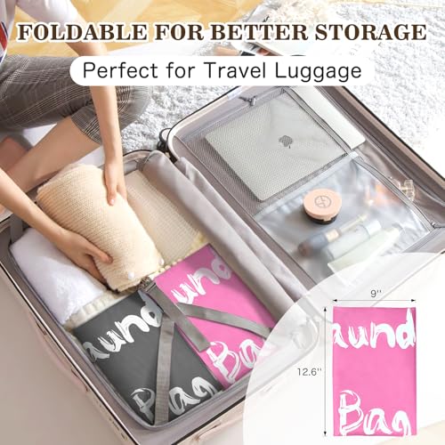 2 Pack XL Travel Laundry Bags for Dirty Clothes - Extra Large Heavy Duty Drawstring Laundry Bag Holds 4 Loads - Cruise Ship, Camping, Road Trip, Vacation Essentials Must Haves 2025(Pink + Pink) - color: Pink + Pink