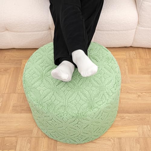 Plush Multi-Functional Ottoman Pouf – Ergonomic Ottoman Foot Rest with Space-Saving Design, Perfect Under Desks, Couches & Sofas (Sage Green) - color: Sage Green