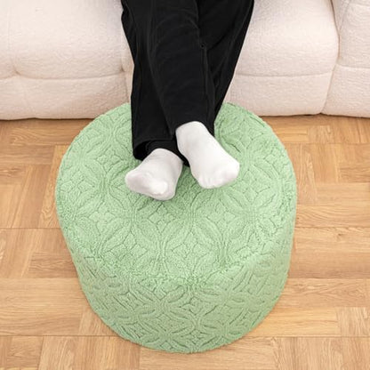 Plush Multi-Functional Ottoman Pouf – Ergonomic Ottoman Foot Rest with Space-Saving Design, Perfect Under Desks, Couches & Sofas (Sage Green) - color: Sage Green