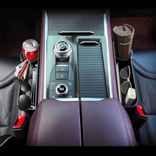 BAILISI Car seat gap filler organizer, 2 Pack multifunctional car seat organizer, car console side storage box can Holders phone, sunglasses, car keys, change(Gray) - color: Gray