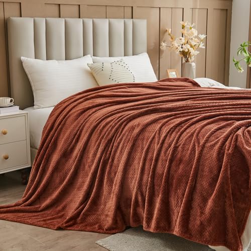 NEWCOSPLAY Super Soft Throw Blanket Coffee Premium Silky Flannel Fleece Leaves Pattern Lightweight Bed Blanket All Season Use (Coffee, Throw(50"x60")) - color: Coffee, size: Throw(50"x60")
