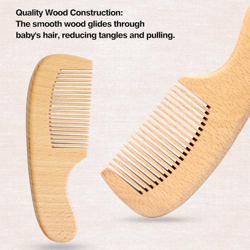 Baby Grooming Kit,Baby Health Care Kit,Baby Brush Soft Bristles Baby Nail Kit Nursery Care Kit Set (3pcs Wooden) - color: 3pcs Wooden