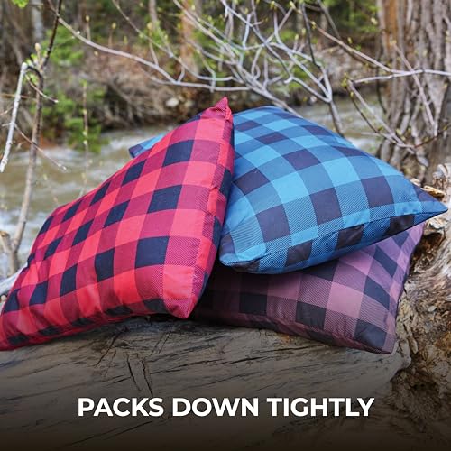 Teton Sports Camp Pillow; Great for Travel, Camping and Backpacking; Washable, Fox Plaid - color: Fox Plaid