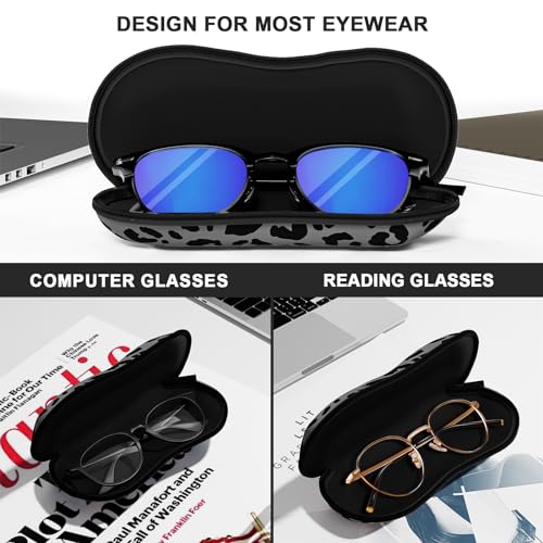 Sunglasses Soft Case, Ultra Light Portable Neoprene Zipper Glasses Case for Men Women - color: Classic Leopard