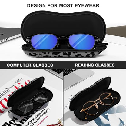 Sunglasses Soft Case, Ultra Light Portable Neoprene Zipper Glasses Case for Men Women - color: Classic Leopard