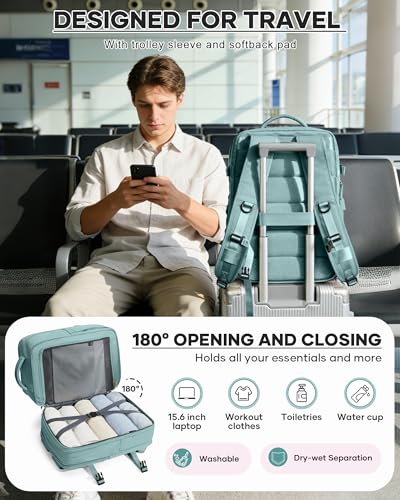 WONHOX Vacuum Seal Backpack for Travel with Air Pump Compression Vacpack Personal Item Carry on Flight Approved Daypack Laptop Space Saver Bags Storage with Vacuum System Travel Bag Women Men Blue - color: A19-blue