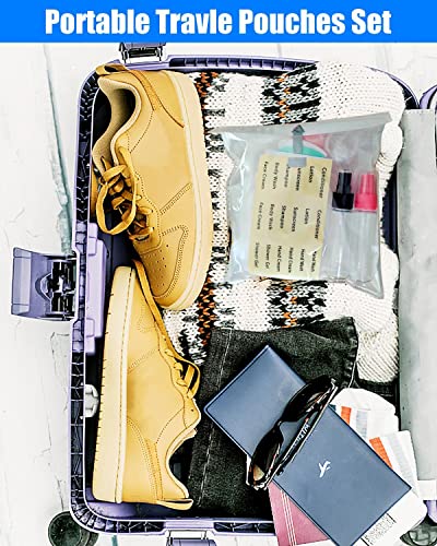 SEQUHITKU 17 Pack Travel Pouches for Toiletries,TSA Approved,Travel Size Portable Containers,Stand Up Pouch,Refillable Travel Accessories for Shampoo Conditioner Lotion Soap Liquids (C-17pcs) - size: C-17pcs
