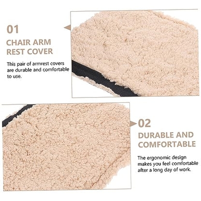 TEHAUX 3pairs Ergonomic Chair Armrest Covers Sherpa Office Desk Gaming Home Airplane Chair Arm Pads Washable Removable Covers