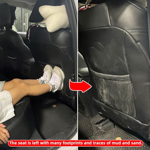 TAIKOO Seat Back Protector,Shields Seat Backs from Kicks and Adds Storage | kick mats back seat protector easy to install and clean, well-crafted, sturdy, durable and stylish.2 Pack - color: Style A-Black