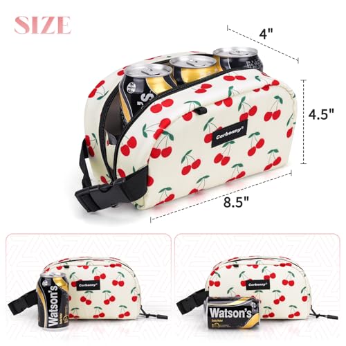 Cerbonny Small Cooler Bag, Freezable Lunch Bag, Small Lunch Bag, Insulated Mini Cooler Box with Ice Packs & Handle Buckle for School Work Travel,Cherry Pattern - color: Cherry