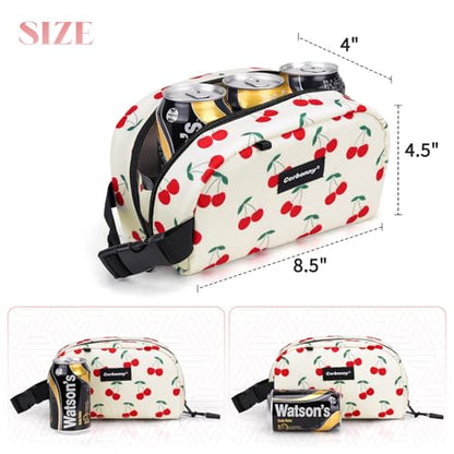 Cerbonny Small Cooler Bag, Freezable Lunch Bag, Small Lunch Bag, Insulated Mini Cooler Box with Ice Packs & Handle Buckle for School Work Travel,Cherry Pattern - color: Cherry