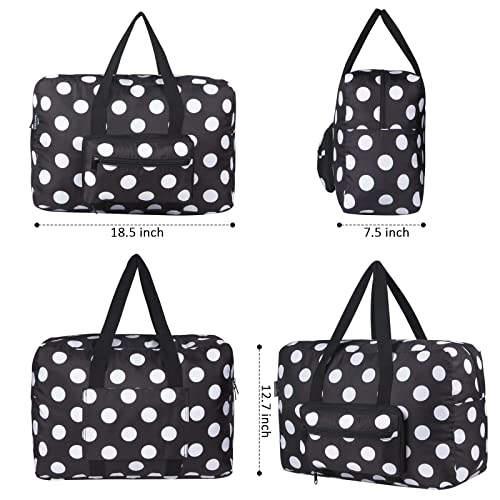 F.FETIVIN Weekender Bag Carry On Travel Duffle Medium Overnight Bag for Women(Black Dot) - color: Black Dot