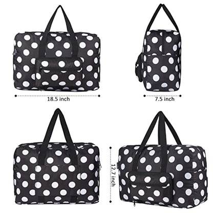 F.FETIVIN Weekender Bag Carry On Travel Duffle Medium Overnight Bag for Women(Black Dot) - color: Black Dot